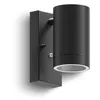 Image de CALEX Alba Applique Murale Extérieure, 1x GU10, Éclairage Bas pour Jardin, Lampe Étanche IP44, Détecteur Jour et Nuit, Noir, Aluminium