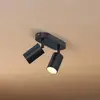 Image de Spot pour plafond Calex GU10, noir, longueur 21 cm, à 2 lampes, métal