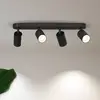Image de Spot pour plafond Calex GU10, noir, longueur 49 cm, à 4 lampes, métal