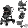 Image de MAXI-COSI Trio Poussette 3 en 1 ZeliaS Nacelle+Siège auto Cabriofix S iSize+Sac à langer+habillage pluie 0-22Kg Dark grey