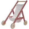 Image de Little Dutch Poussette de poupée en bois avec compartiment de rangement pour poupées de 33 à 46 cm (fleurs et papillons)