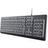 Image de Trust Primo Clavier AZERTY Français Éclairé Filaire, Câble USB-C/USB-A 180 cm, Résistante aux Éclaboussures, Clavier Silencieux LED Ordinateur Portable Mac, Noir