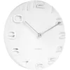 Image de Karlsson Horloge Murale on The Edge - Blanc/Chrome - Ø42cm