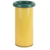 Image de Present Time Vase Plegado S - Jaune - 12x12x23.5cm - Rond - Verre - Vase à fleurs - Décoration d'intérieur - Fête des mères - Cadeau de fête des mères - Cadeau de fête des mères - Idée cadeau de fête