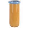 Image de Present Time Vase Plegado Xl - Jaune - 14x14x30.5cm - Rond - Verre - Vase à fleurs - Décoration d'intérieur - Fête des mères - Cadeau de fête des mères - Cadeau de fête des mères - Idée cadeau de fête