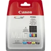 Image de Canon CLI-551 (BK C M Y) Pack de 4 cartouches Noir Photo, Cyan, Magenta, Jaune + 50 feuilles papier photo PP-201 10x15cm (Emballage plastique sécurisé)