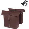 Image de Basil City MIK Sacoche Double 28-32 l, Marron, imperméable, avec Plaque d'adaptation MIK verrouillable, idéale pour la Ville et Les trajets