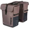 Image de Basil Move MIK Sacoche Double imperméable avec Plaque d'adaptation MIK verrouillable, 30 l, Marron, idéale pour Le Quotidien et Les Loisirs