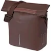 Image de Basil Mik Hooks Cabas de vélo, 14-16 l, en Cuir végétalien, Fermeture Pliable imperméable avec Aimant, Compartiment intérieur zippé, LED, réfléchissant, bandoulière Amovible, Marron Rouille