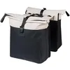 Image de Basil Vive Sacoche de vélo individuelle pour Porte-Bagages, étanche, 15-20 l, avec Compartiment pour Ordinateur Portable, réfléchissant, en matériau recyclé, MIK Hooks, 29 x 11 x 34 cm, Blanc/Noir