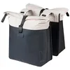 Image de Basil Vive - Double Sacoche de vélo - Étanche - 28-35 l - Réfléchissante - en matériau recyclé - 30 x 14 x 38 cm - Blanc/Noir