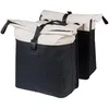 Image de Basil Vive Sacoche de vélo Double Porte-Bagages, 28-35 l, avec Plaque d'adaptation MIK, imperméable, réfléchissante, en matériau recyclé, 30 x 14 x 38 cm, Blanc/Noir
