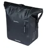 Image de Basil Rivo Sacoche de vélo individuelle pour Porte-Bagages, étanche, 12-15 l, réfléchissante, en Tarpaulin, avec Crochets MIK, 25 x 14 x 38 cm, Noire