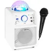 Image de Vonyx SBS50W Enceinte Karaoké avec Microphone - Blanche, Fonction Bluetooth et Effet Lumineux LED, Autonomie 3-4h Max, Jelly Ball, Boule Disco, Parfait pour Une Soirée Entre Amis/Famille