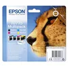 Image de Epson Multipack T0715 Guépard, Cartouches d'encre d'origine, 4 couleurs : Noir, Cyan, Magenta, Jaune, D78 D92 D120 DX4000 DX5000 DX7000F DX8400 S20 SX100 SX200 SX210 SX400 SX600FW BX300F B40W BX610FW