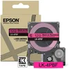 Image de Epson Labelworks LK-4PBF Cartouche d'étiquetage compatible avec Epson LabelWorks LW-C610 et LW-C410 Rose fluorescent/noir 12 mm