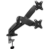 Image de ACT Support de moniteur de bureau pour 2 moniteurs de 13 à 32 pouces, VESA 75/100 mm, bras de moniteur à vérin à gaz, entièrement réglable, avec ports audio et USB, charge maximale 9 kg - AC8312, noir