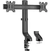 Image de ACT AC8322 Barre transversale de Bras pour écran Double jusqu'à 32", Hauteur réglable avec vis moletée, VESA 75/100 mm, Support de Bureau pour Moniteur, inclinable à 30°, Rotation à 30°, Rotation à