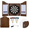 Image de Engelhart - 065016 - Cabinet de Fléchettes en Bois avec Cible en Sisal Professionnelle, 2 Sets de Flechettes 18 GR et Tableaux de Scores - Marron - Jeux Complet - Cible Officielle