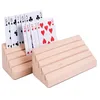 Image de Engelhart - 390815- Lot de 2 Porte-Cartes en Bois de Hêtre - 4 Rangées - Poker, Uno et Jeux de Cartes - Dim : 15 x 5,5 x 6 cm - Parfait pour Enfants et Seniors