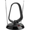 Image de Antenne HDTV intérieure amplifiée de One for All avec d'Excellente Performance pour DVB-T TNT Numérique et Analogique TV Signaux - à 15km Range - avec Câble Coaxial - VHF/UHF - Noire - SV9143