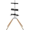 Image de Quadpod TV Stand - ONE FOR ALL - Finition bois clair et métal - Orientable à 360° - Pour TV 32 à 75 - 35kg max