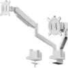 Image de Bras Universel Double Moniteur One for All - 13 à 35 Pouces - VESA 75/100 mm - Réglage de la Hauteur - Inclinaison (140°), Pivotement (180°) et Rotation (360°) - 10 kg par écran - Blanc (DM4220)