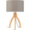 Image de ANNAPURNA - Lampe tripode Bambou & Lin Naturel/Gris H54cm - Lampe à poser Good & Mojo designé par