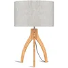 Image de ANNAPURNA - Lampe tripode Bambou & Lin Naturel/Beige H54cm - Lampe à poser Good & Mojo designé par