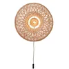 Image de Good&Mojo Arizona Applique murale, naturelle, diamètre : 50 cm, ronde, en bambou, pour chambre à coucher et salon