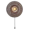 Image de Good&Mojo Arizona Applique murale, bordeaux, diamètre : 50 cm, ronde, en bambou, pour chambre à coucher et salon