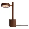 Image de Good&Mojo Okinawa Lampe de table ronde en bois Marron Ø 21 x 35 cm Lampe de table moderne pour salon et chambre à coucher