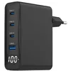 Image de Gembird Chargeur Rapide USB-PD 4 Ports 100 W GaN avec écran LCD - Noir