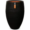 Image de Capi Europe - Vase élégant Deluxe Rib NL - 38x58 - Noir - Ouverture Ø38 - Pot intérieur et extérieur - KBLR1131