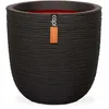 Image de Capi Europe - Pot Boule Rib NL - 54x52 - Noir - Ouverture Ø55 - Pot intérieur et extérieur - KBLR935