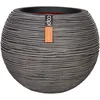Image de Capi Europe - Vase Boule Rib NL - 40x32 - Anthracite - Ouverture Ø40 - Pot intérieur et extérieur - KOFZ270