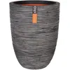 Image de Capi Europe - Vase élégant Bas Rib NL - 34x46 - Anthracite - Ouverture Ø34 - Pot intérieur et extérieur - KOFZ782