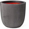 Image de CAPI EUROPE Pot de fleurs boule GROOVE NL - 43x41 cm - Anthracite