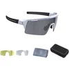 Image de BBB Cycling Lunettes de vélo Unisexes pour Adulte Lunettes de Sport Modernes Grand Verre Grilamid VTT Vélo de Route Gravier Femme et Homme Blanc Fuse BSG-65, Blanc Mat, Taille Unique