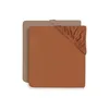 Image de Lot de 2 draps Housses 60x120 cm en Jersey Caramel et Biscuit - Jollein