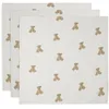 Image de Jollein Lot de 3 Serviettes en Mousseline pour bébé - Motif Ours en Peluche - 70 x 70 cm - 100% Coton - Lingettes pour bébé - en Mousseline