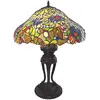 Image de Clayre&Eef Lampe à poser 5LL-6055 au style Tiffany, bleu-vert