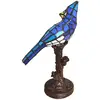 Image de Clayre&Eef Lampe à poser 5LL-6102BL Oiseau, bleue Tiffany