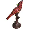Image de Clayre&Eef Lampe à poser 5LL-6102R Oiseau, rouge, Tiffany