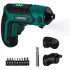Image de VONROC Visseuse - Tournevis sans fil 4 V - Porte-embout magnétique, attache excentrique, attache angulaire,lots d'embouts et chargeur de batterie