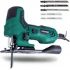 Image de VONROC Scie sauteuse 550W avec poignée ergonomique canon - 5 Lames de scie incluses fabriquées en Allemagne  Récupération de poussière, 3+1 positions pendulaires, lampe LED