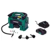 Image de VONROC Compresseur à batterie 20V VPower et prise allume-cigare 12V VPower   11 bar - 2 Batteries 2.0Ah, chargeur - 5 adaptateurs, 2 anneaux de réductions et valve inclus