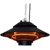 Image de VONROC Chauffage Terrasse Extérieur Albano 1500W   Chauffage Électrique Suspendu IP44 - Temps de Chauffe de 3 Sec. - en Carbone, Sécurité Anti-Surchauffe - Télécommande, Mousquetons, Chaine Inclus