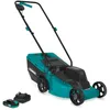 Image de VONROC Tondeuse à Gazon Sans Fil 20V   Largeur de Coupe 32 cm   Moteur Brushless   3 Hauteurs de Coupe 30/50/70 mm   Bac de Ramassage 30L   Batterie 2.0Ah et Chargeur Inclus   Tondeuse Jardin Compacte