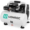Image de VONROC Compresseur d'air silencieux - 750W   1HP- 128 l/min. - Sans huile - Réservoir 6L - 8 bar - 57,5dB(A) - Silencieux - Peu bruyant - Blanc